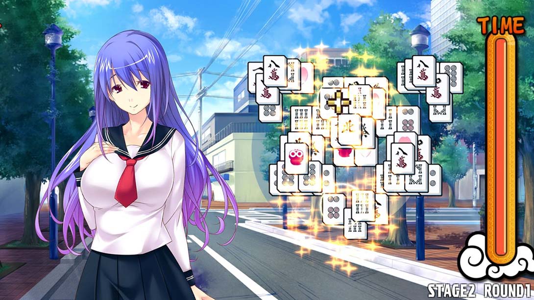 美少女麻将接龙 - 蓝 Pretty Girls Mahjong Solitaire - Blue_1