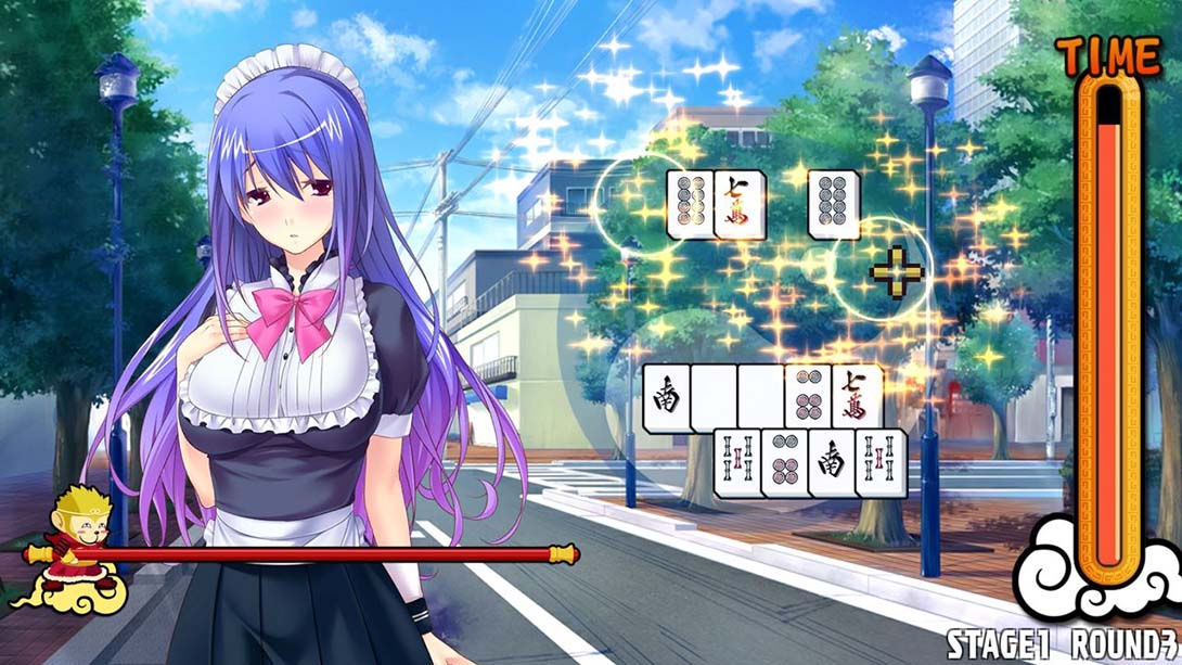美少女麻将接龙 - 蓝 Pretty Girls Mahjong Solitaire - Blue_2