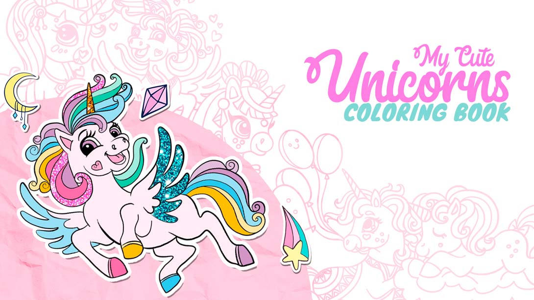 【美版】我可爱的独角兽涂色书 My Cute Unicorns - Coloring Book_0
